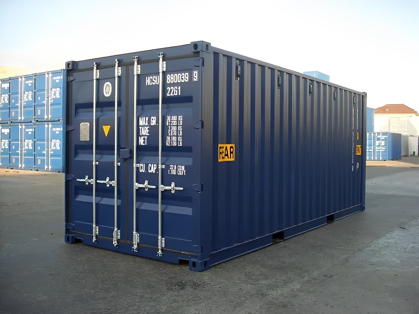 20ft Blue Tunnel Shipping Container with Double Doors at Both Ends