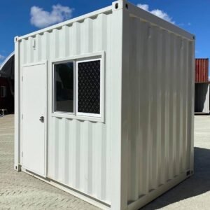 10ft Modified Office Container with Air Conditioning and Sliding Windows – White