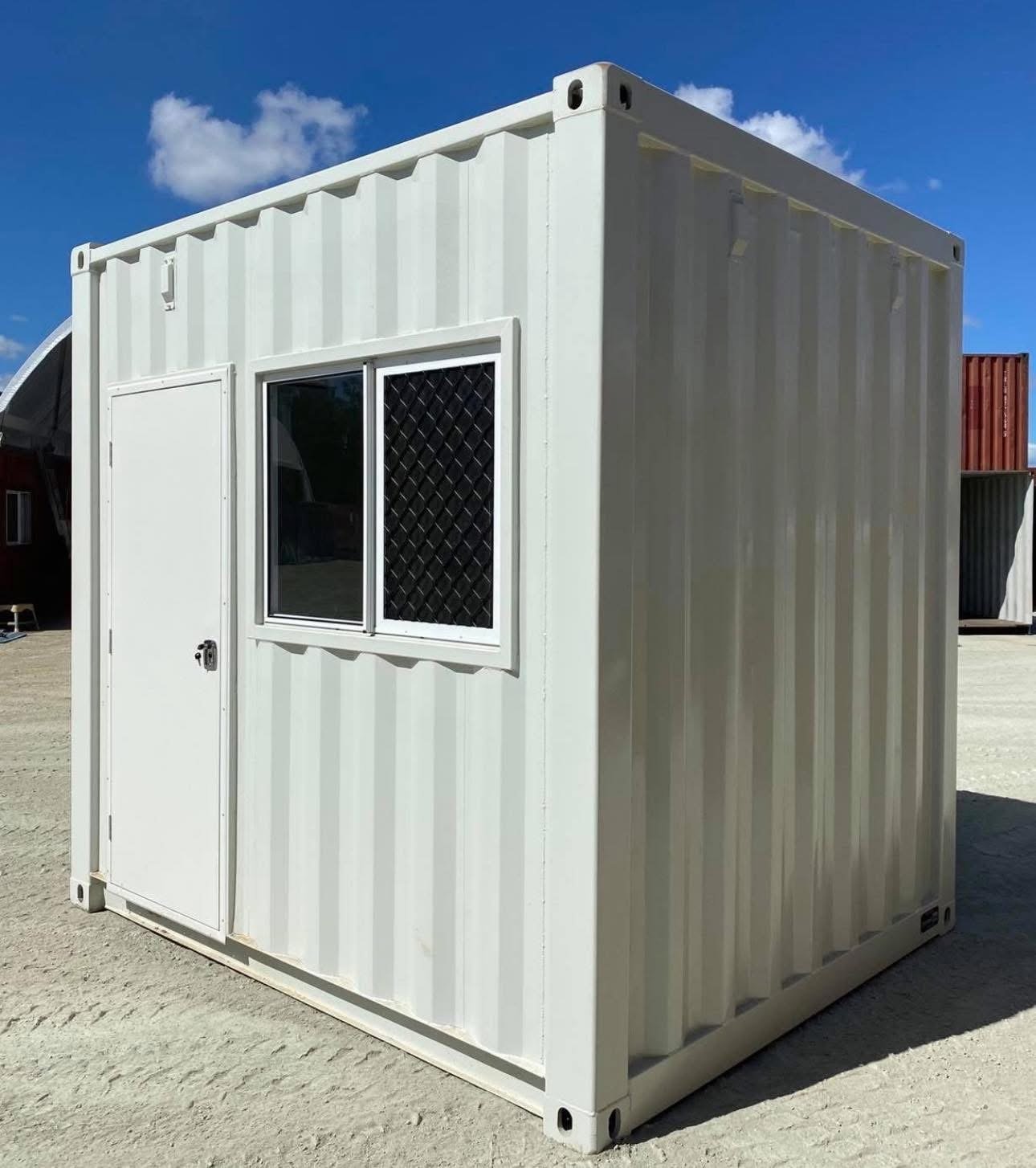 10ft Modified Office Container with Air Conditioning and Sliding Windows – White
